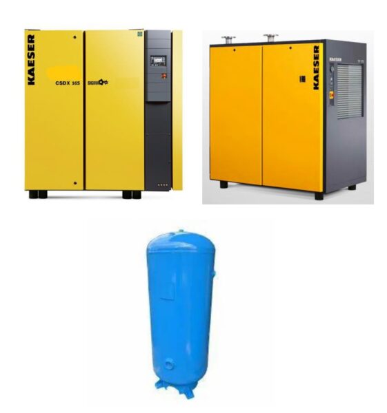 Kaeser Direct Driven Air Compressor with Refrigeration Dryer and Air Receiver Made In Germany